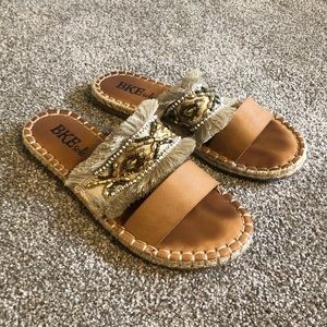 Buckle Beaded Sandals